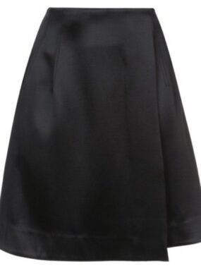 $368 Diane von Furstenberg DVF High Waist Flare Mini WRAP Skirt Black size 0